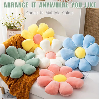 Sunflower Pillow & Daisy Seat Cushion – Plush Flower Mat for Office, Christmas, Halloween & Thanksgiving Gift