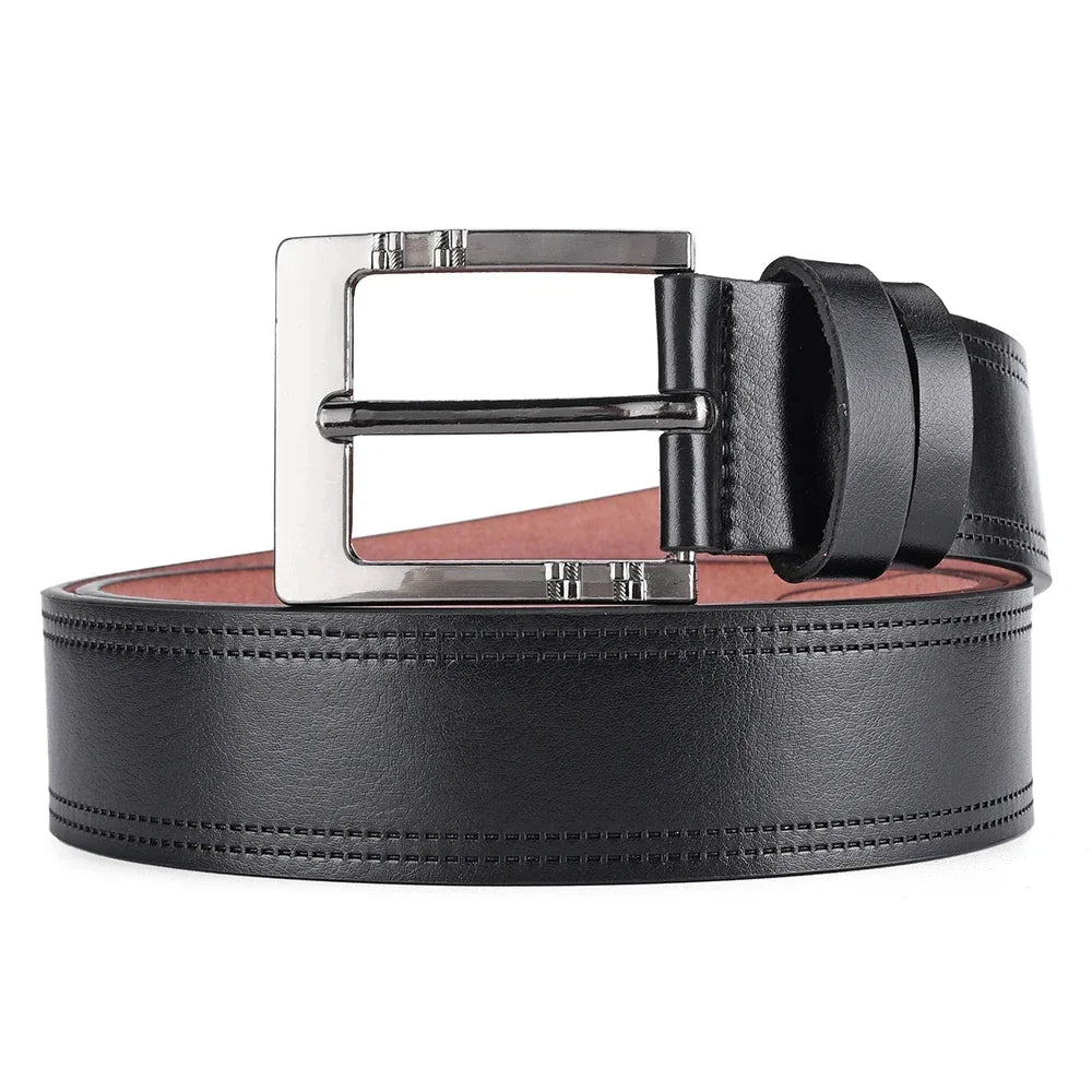 Genuine Leather Men's Belt – High-Quality Buckle, Cowskin Casual & Business Waistband, Male Fashion Designer 2024 New