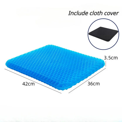 Gel Seat Cushion – Double Thick Egg Gel Pad for Pressure Relief, Breathable Soft Cushion for Car & Office Chair