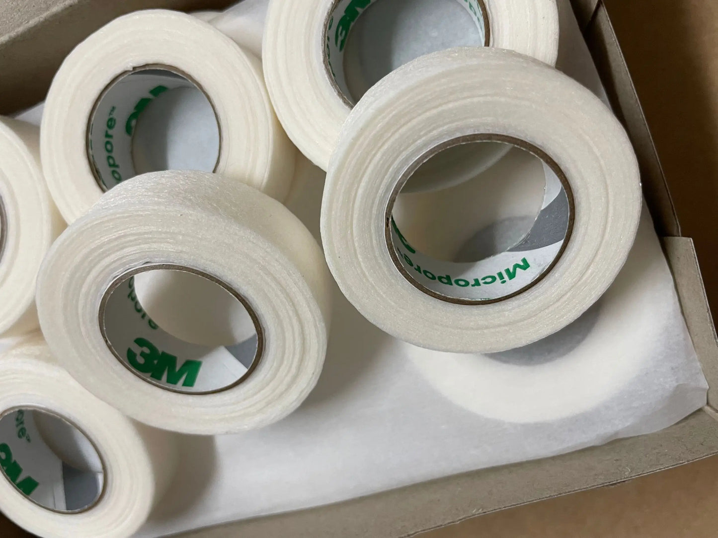 24pcs 3M Micropore Breathable Tape — 1/2" x 10yd Surgical Paper Tape for Lash Extensions & Sensitive Skin