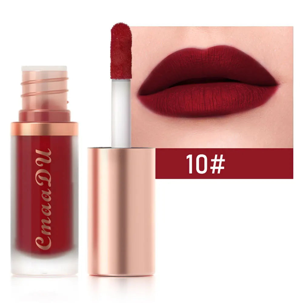Waterproof Matte Velvet Lip Glaze – Moisturizing, Long-Lasting, Non-Stick Lip Gloss Lipstick Makeup