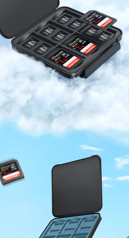 Llano Memory Card Case – Water-Resistant & Anti-Shock Holder for SD, Micro SD & TF Card Storage Organizer