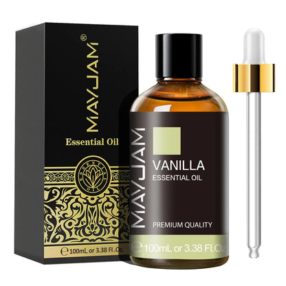 MAYJAM 100ml Essential Oil with Dropper - Sandalwood, Lavender, Eucalyptus & Vanilla for Humidifiers & Candles
