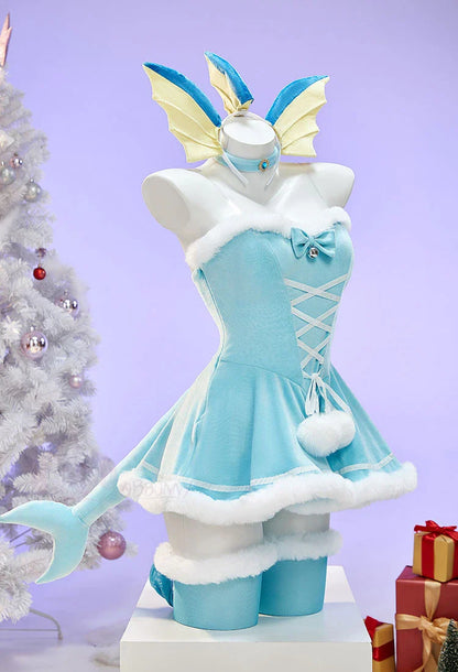 Anime Vaporeon Umbreon Sylveon Cosplay Costume - Sexy Cloak Dress Outfit for Women, Halloween & Christmas