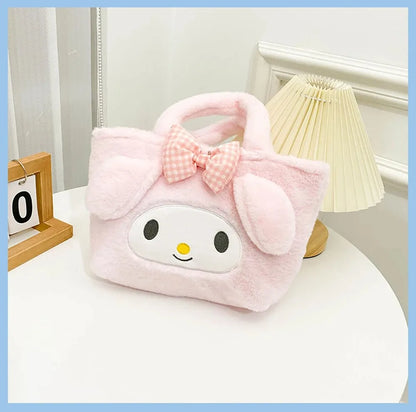 Kawaii Sanrio Kuromi Plush Backpack – Lolita Style Stuffed Animal Doll, My Melody Tote Bag for Women & Girls, Christmas Gift