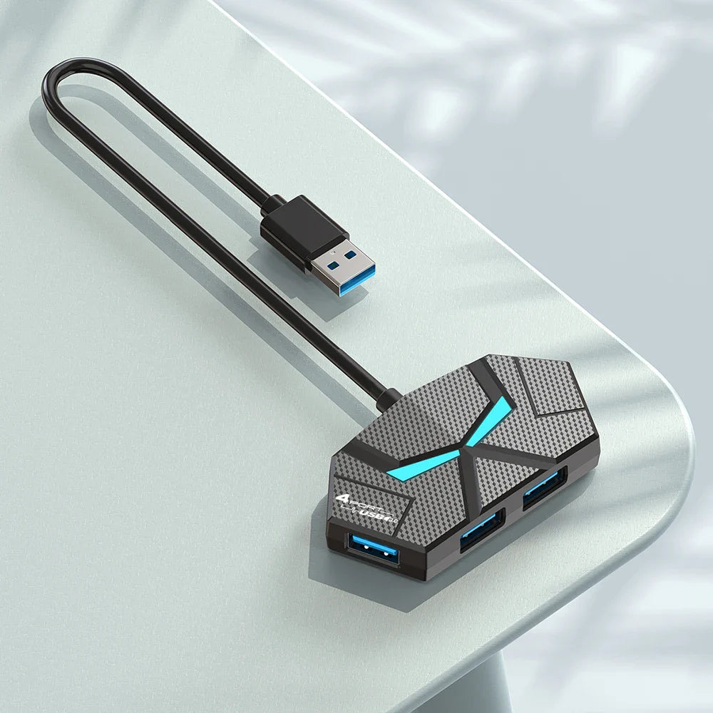 7-Port USB 3.0 Hub Type-C Docking Station — High-Speed 5Gbps Adapter for Laptop, Hard Drive, Mouse & Keyboard