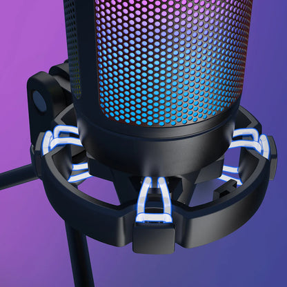 FIFINE A6V USB Gaming Microphone with Pop Filter & Shock Mount for PC PS4 PS5 Mac – Podcast & Streaming Mic with Gain Control