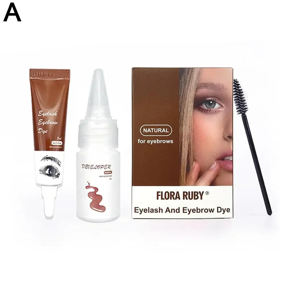 15-Minute Fast Henna Eyelash & Eyebrow Dye Tint Kit – Professional Easy Dye Gel in Brown & Black for Perfect Eyebrows