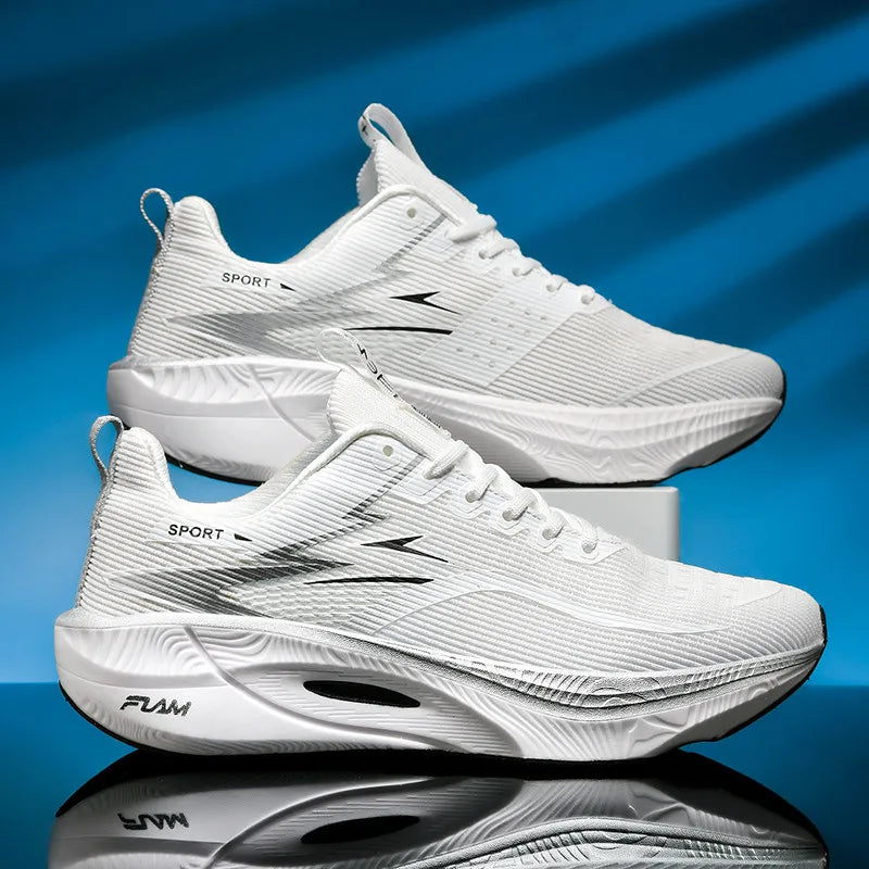 Men’s & Women’s Carbon Plate Running Shoes - Lightweight Breathable Marathon Sneakers with Air Cushion & Non-Slip Sole