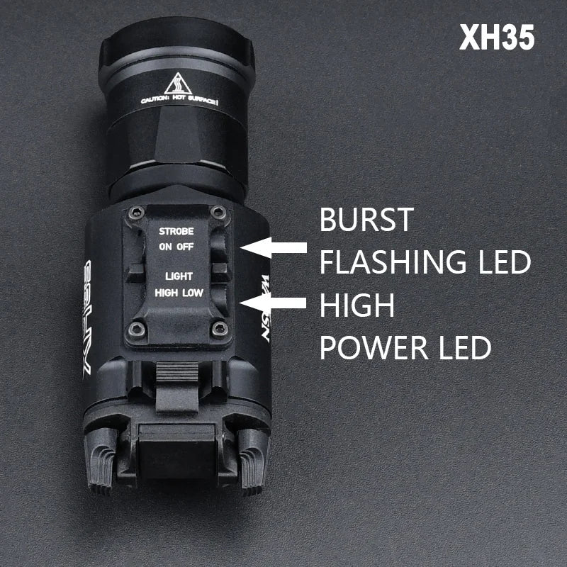 Tactical Surefire X300/X300U/X300V/XH35 LED Pistol Light – Metal Strobe, 20mm Rail Mount, Airsoft & Hunting Flashlight