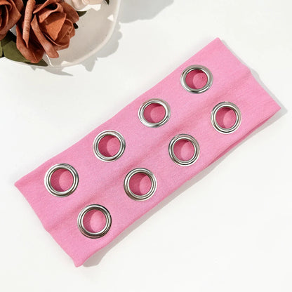 Punk Metal Hollow Eye Headband - Hip-Hop Rock Style Stretch Hair Accessory for Men & Women Music Festivals