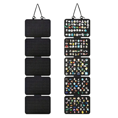 Foldable Felt Jewelry Organizer – 5-Tier Wall Hanging Earring & Pendant Display with Storage for Necklaces and Bracelets
