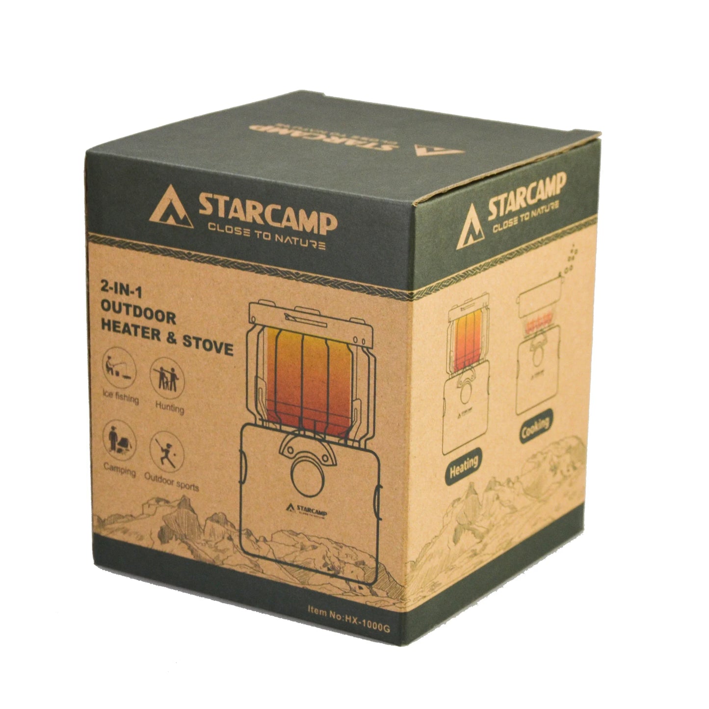 STARCAMP 2000W Mini Gas Heater & Stove – 2-in-1 Outdoor Camping, Hiking, Backpacking & Picnic Heater