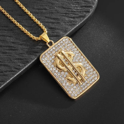 Stainless Steel $100 Bill Pendant Necklace for Men & Women – Fashion Lucky Wealth Jewelry Gift Necklace