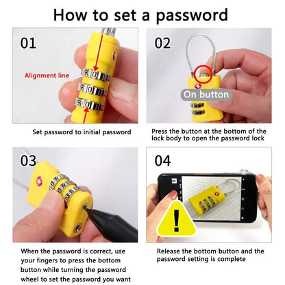 New TSA Customs Colorful Code Lock: Travel Luggage Password Changeable Padlock - Contrast Design for Cabinet, Locker Security