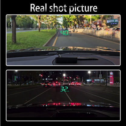 M2 Head-Up Display Digital Speedometer GPS HUD – Plug & Play Windshield Projector with Large KMH Font for All Cars