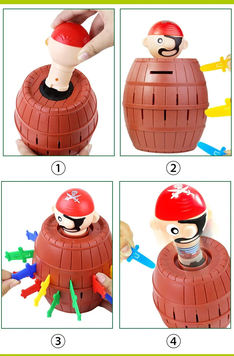 Pirate Barrel Toy – Fun Sword Jump Game for Kids, Halloween Interactive Board Game, Parent-Child Activity for Boys
