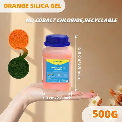 500g Color-Changing Silica Gel Packs — Reusable 3D Printer Desiccant Moisture Absorber for Christmas & Humidity Control
