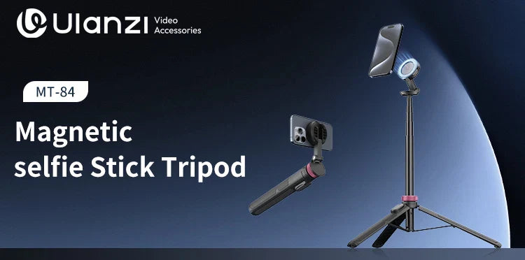Ulanzi MA09 1.8m Selfie Stick Tripod – Remote Control Tripod for iPhone 16-13 Pro Max & Android with Panoramic Ball Head Holder