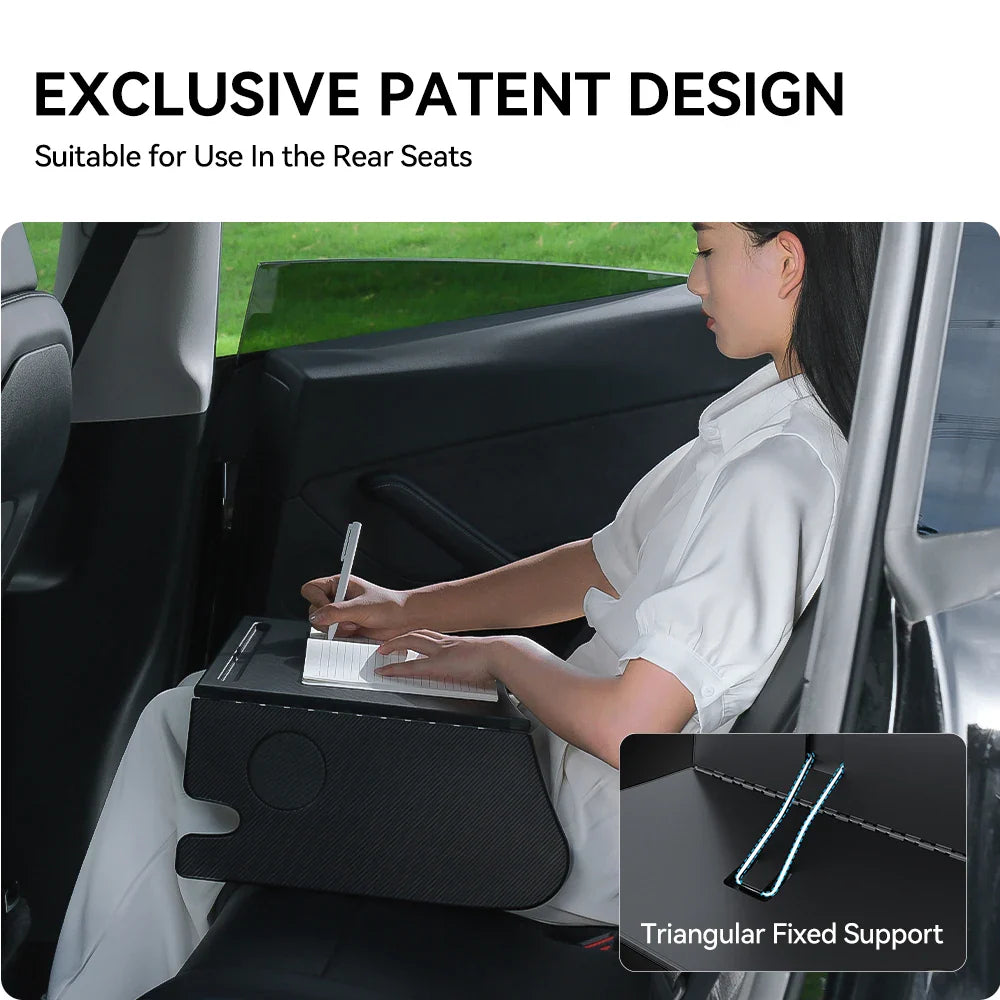 YZ Portable Steering Wheel Laptop Tray for Tesla Model 3/Y/X/S 2018-2025 – Travel Desk & Car Office Table Accessory