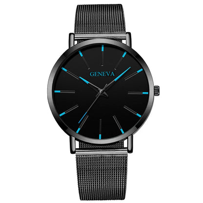 Men’s Luxury Quartz Watch – Fashion Slim Mesh Steel Waterproof Sport & Casual Wristwatch