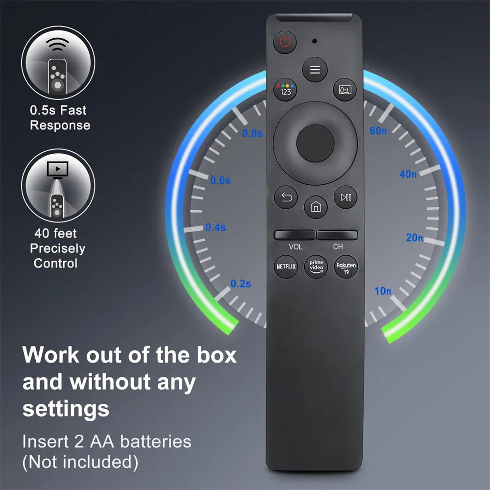 Universal Remote Compatible with Samsung Smart TVs — LCD/LED/UHD/QLED 4K HDR | Dedicated Netflix, Prime Video & Rakuten TV Buttons