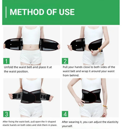 Lumbar Support Waist Belt with Steel Plate – Intervertebral Disc Support for Muscle Strain, Mesh Fixation Belt