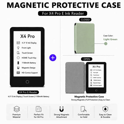 XTEINK X4Pro E-Reader - 3.7-Inch Portable E-Ink Reader with 16GB Storage & High-Resolution Display
