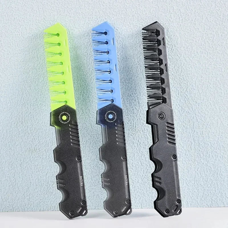 Portable Pocket Hair Comb for Men - Folding Wide Tooth Beard Styling Comb for Hair Care, Grooming & Barber Use