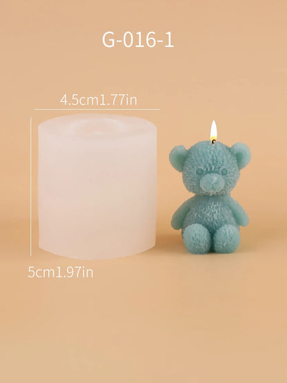 Cute Little Bear Silicone Mold – DIY Candle, Gypsum & Ornament Mold