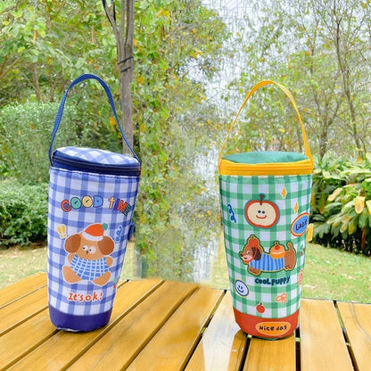 Portable Milk Tea Tote Bag – Insulated Heat Preservation Cup Carrier, Handbag for Drinks, Umbrella, and Camping Accessories