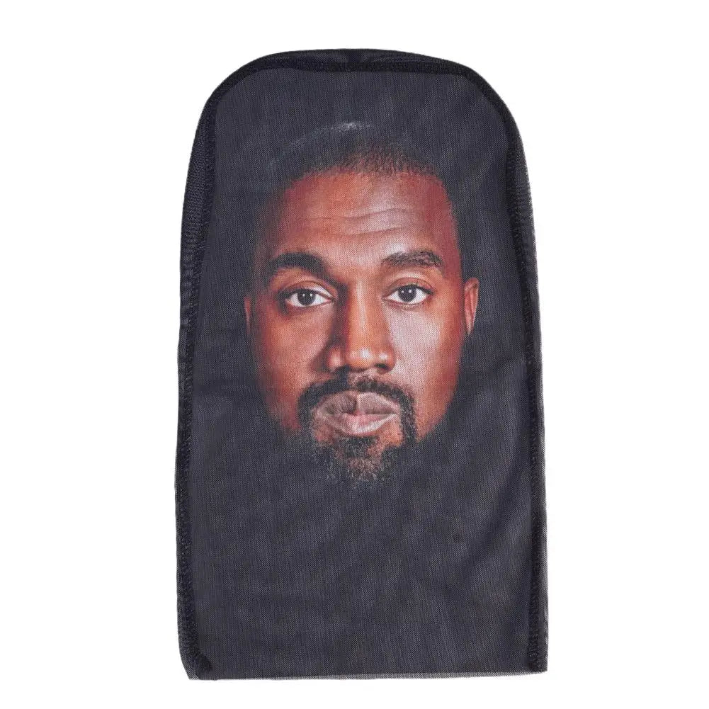 3D Balaclava Mask Hat - Seamless Kanye Face Mask for Pranks, Celebrity Hip Hop Hood Headgear