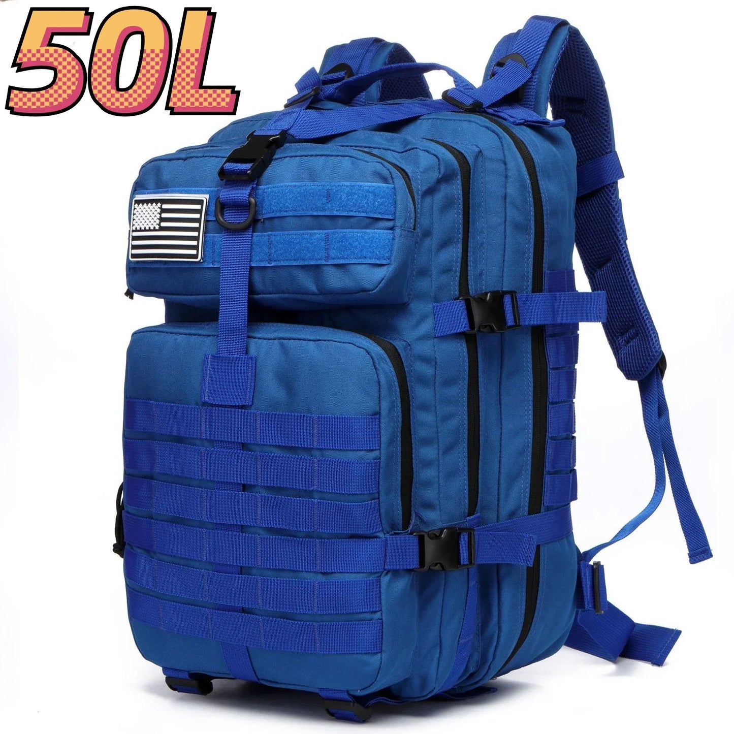 30L/50L Waterproof Nylon Backpack – 1000D Tactical Outdoor Bag for Camping, Hiking, Fishing & Hunting