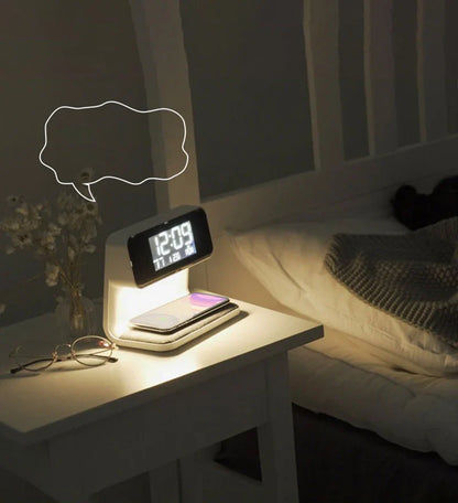 ABS Bedside Lamp Clock - USB Plug-In Bedroom & Office Decorative Light for Home and Holiday Atmosphere
