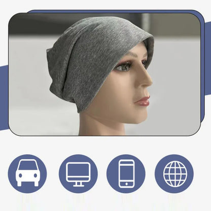 EMF Protection Beanie - Unisex Anti-Radiation Silver Fiber Cap for Electromagnetic Wave Shielding, RF/Microwave Protection Hat