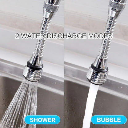 Stainless Steel Kitchen Faucet Sprinkler – Water-Saving Rotating Spray Extender, Lengthening Splash-Proof Bubbler