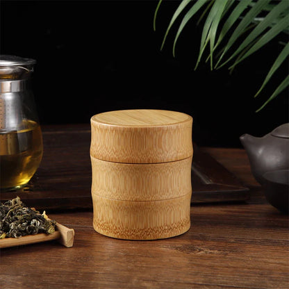 Natural Bamboo Food Storage Box – Eco-Friendly Tea, Nut, & Spice Canister Organizer for Kitchen