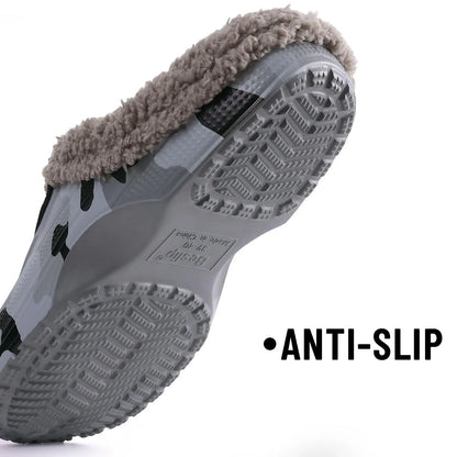 Bebealy Casual Women’s Garden Shoes & Warm Fluffy Men’s Waterproof Winter Slippers – Outdoor Antiskid Classic Leopard Design