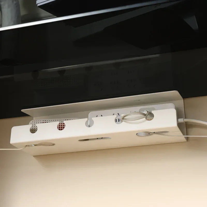 Under-Desk Cable Management Tray with Clamp – Sturdy, Spacious Power Strip and Cord Holder, No Drilling Required