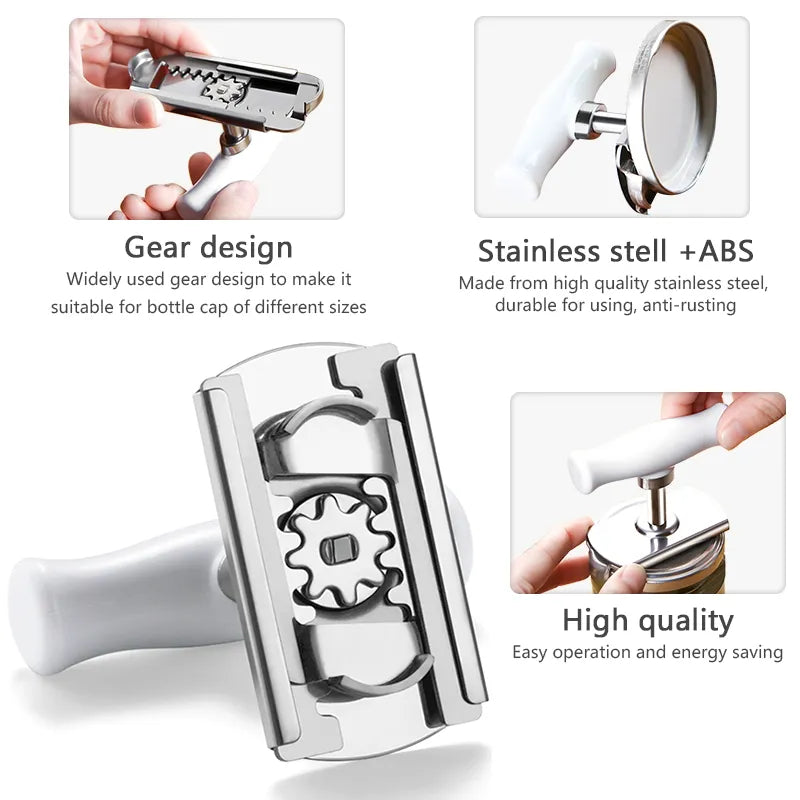Stainless Steel Multi-Function Lid and Jar Opener for Effortless Kitchen Magic