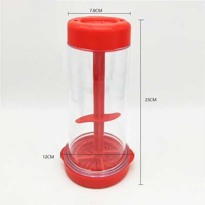 Rotating Flour Sieve Cup: Hand-Held Semi-Automatic Mixer for Household Baking - Plastic Kitchen Gadget