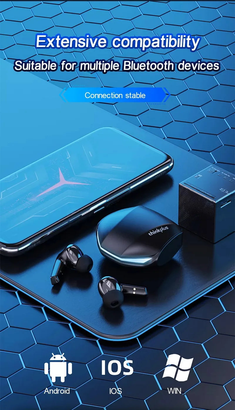 5PCS Original Lenovo GM2 Pro TWS Wireless Earphones – Bluetooth 5.3 HD Earbuds with Mic, Touch Control Sports Headphones