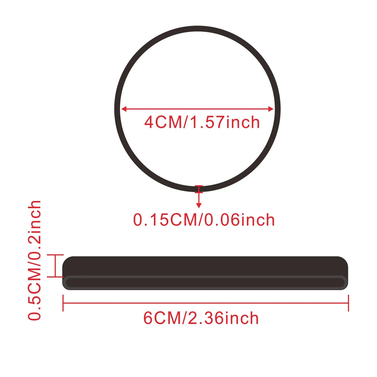 100Pcs Strong Black Rubber Bands - Stretchable Sturdy Elastic Rubber Ties for Office & Home Packaging