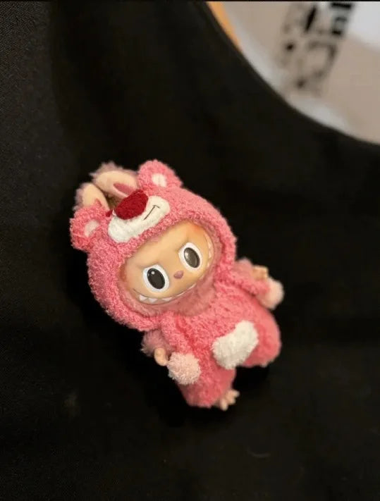 Labubu 17cm Doll Clothes Only — Fashion Hoodie Outfit for Model Dolls, Cute Xmas Accessory