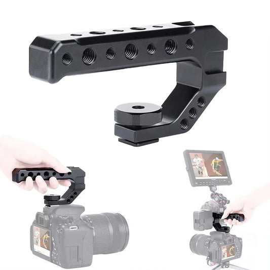 Top Handle Grip for DSLR & Mirrorless Camera – Handheld Stabilizer with Cold Shoe Mount Compatible with SmallRig Camera Rig Accessories