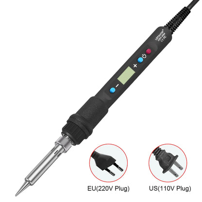 Digital 80W Soldering Iron Kit – Adjustable Temperature with LCD, Ceramic Heater & Soldering Tips