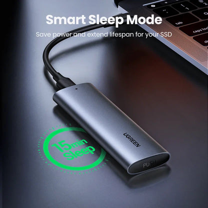 UGREEN M2 SSD Case – NVMe SATA Dual Protocol M.2 to USB Type C 3.1 Adapter, SSD Disk Box for PCIe NGFF & SATA SSD