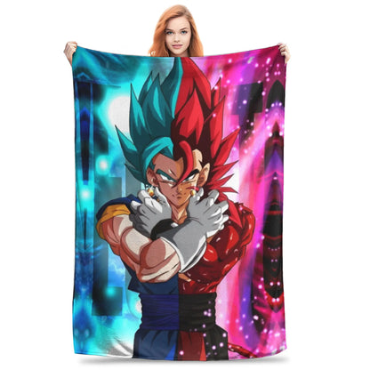 Dragon Ball Z Anime Blanket – Goku Flannel Throw for Bed & Sofa, Warm Cozy DBZ Blanket for Spring & Autumn