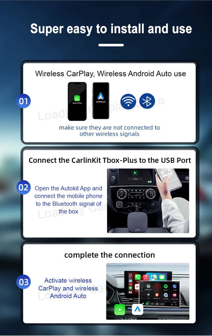 Carlinkit CarPlay AI TV Box Plus — Android 13, 8+128GB, 8-Core QCM6656125, Wireless CarPlay & Android Auto with YouTube, Netflix, 4G LTE