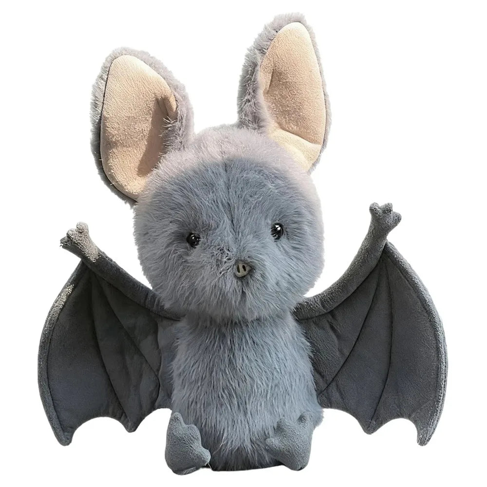 22cm Bat Plush Toy - Funny Cartoon Grey Bat Stuffed Animal for Car and Home Decor